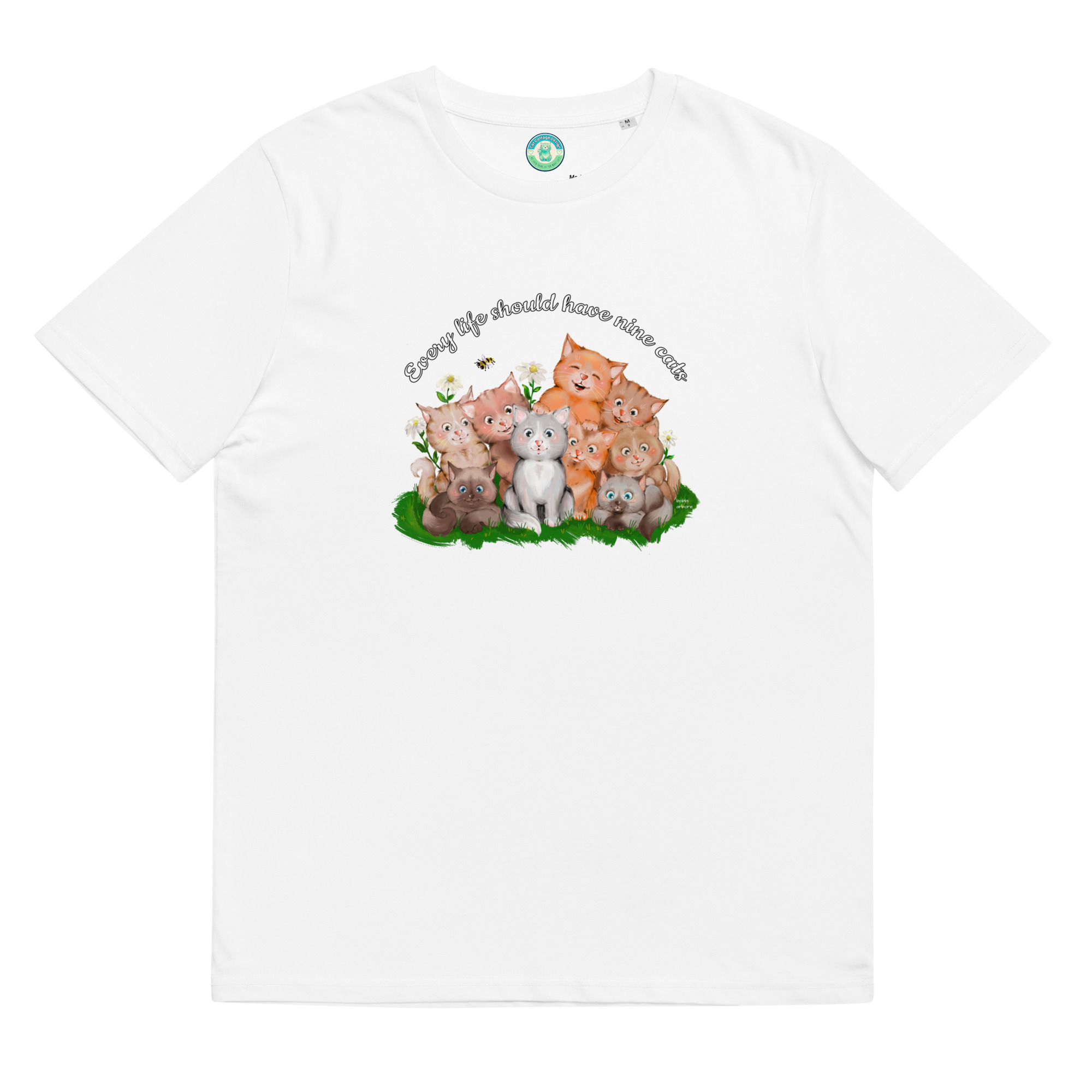 nine cats organic t-shirt