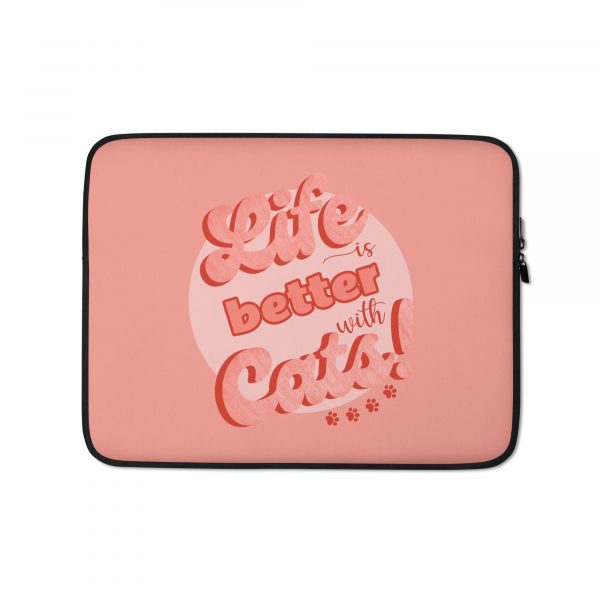 Life is better with cats Laptop Sleeve