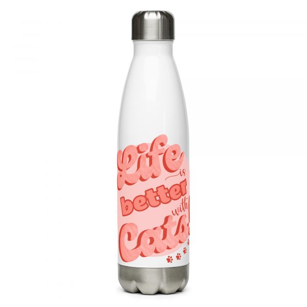 Life is better with cats water bottle