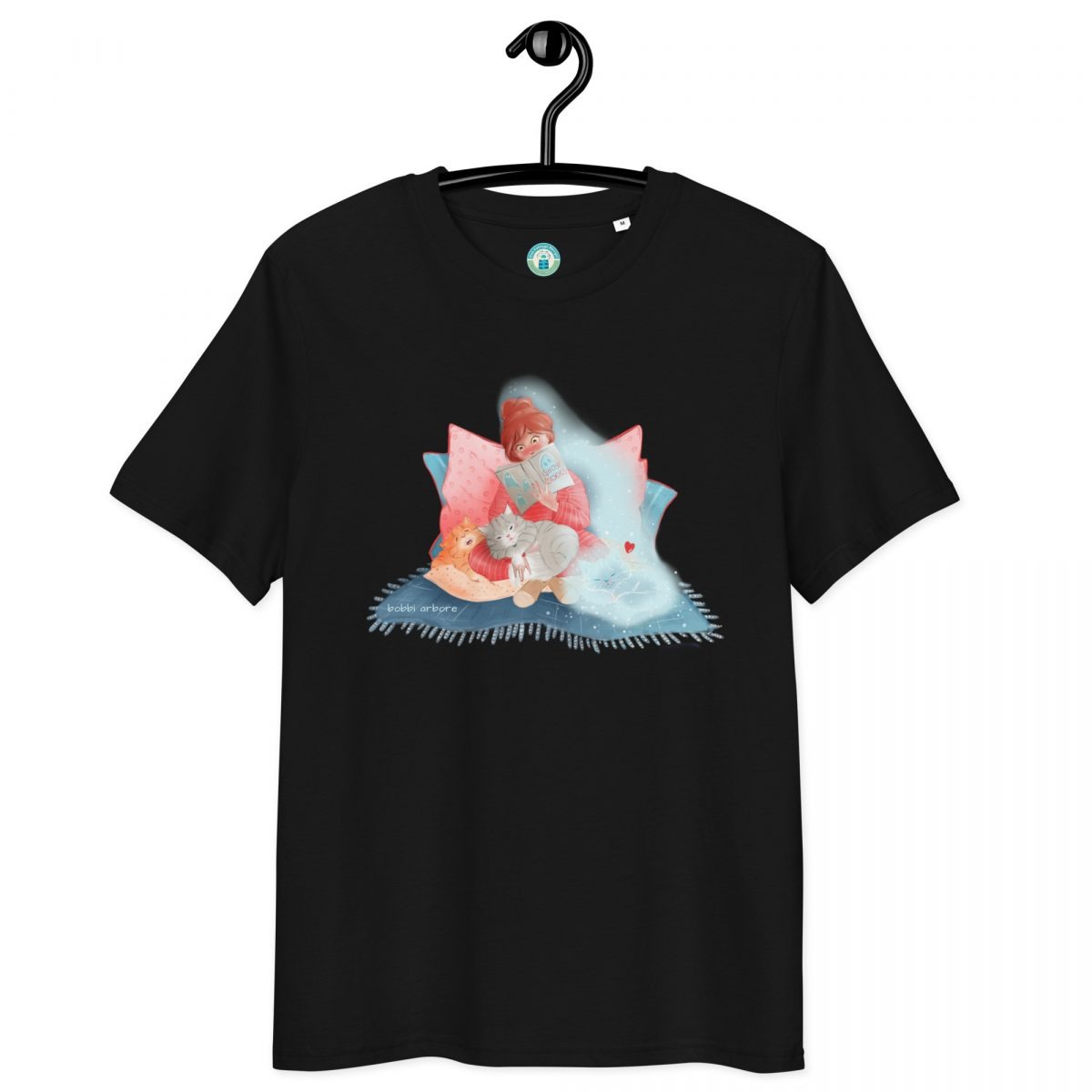 Always with me - ghost kitty organic cotton t-shirt - Image 4