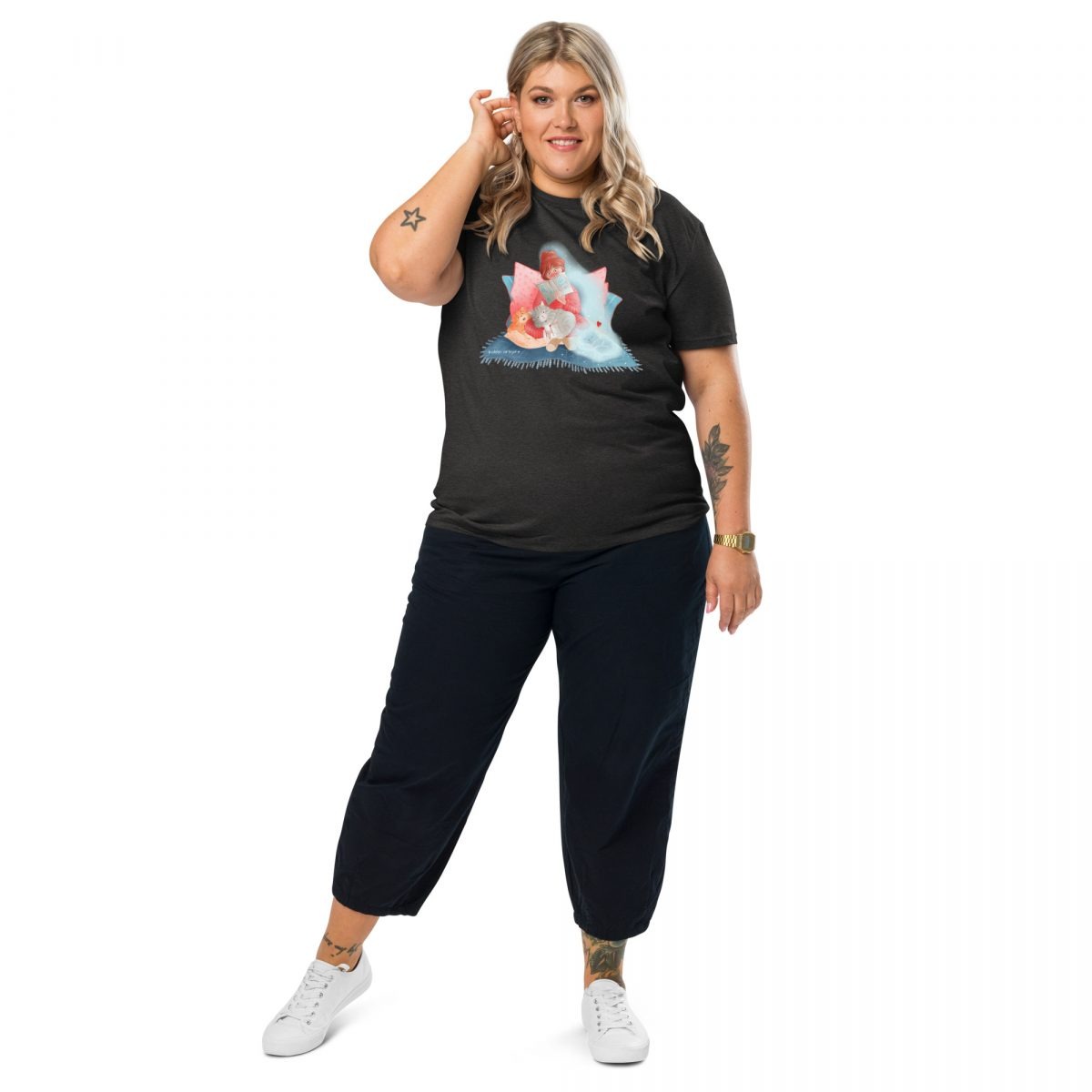 Always with me - ghost kitty organic cotton t-shirt - Image 2