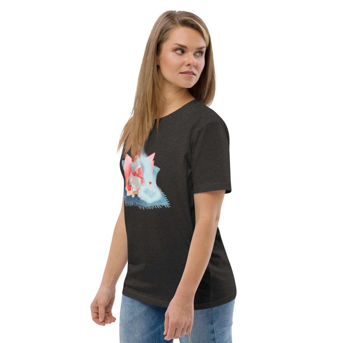 Always with me - ghost kitty organic cotton t-shirt - Image 3