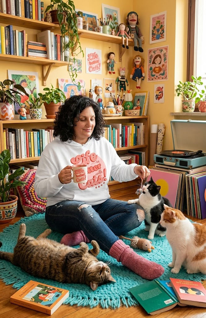 illustrations and gifts for cat lovers