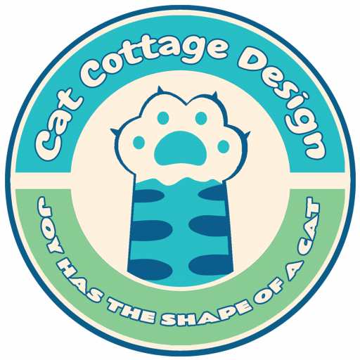 cat cottage design - illustrations and gift for cat lovers