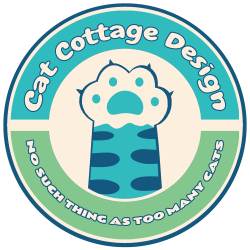 cat cottage design logo